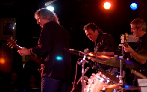 THE MICK CLARKE BAND at the 100 Club, London - Mick with Dangerous Dave Newman and Eddie Masters