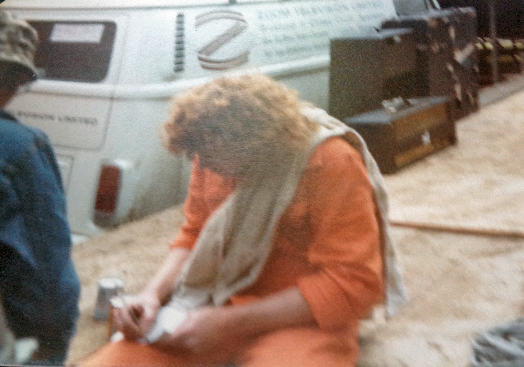 British blues guitarist Mick Clarke - Alan Platt signing autograph - SALT at Reading Rock 1977
