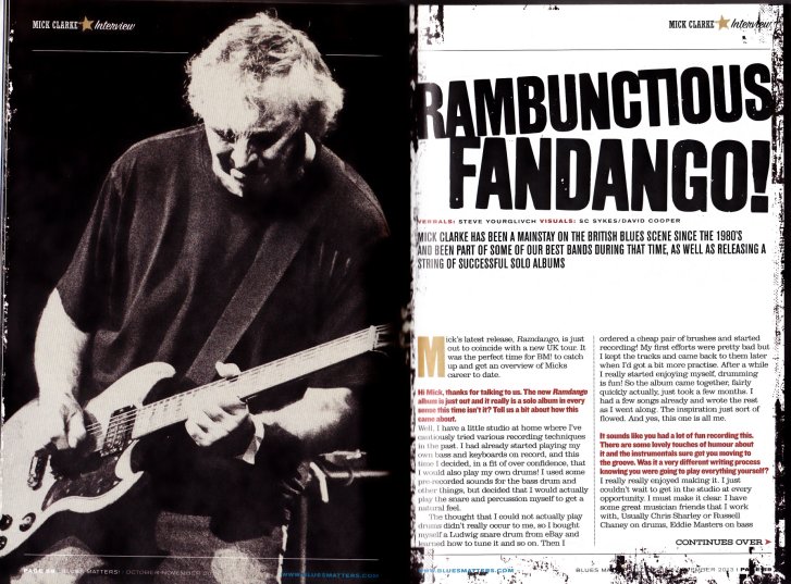 Mick Clarke - Blues Matters feature Oct/Nov 2013